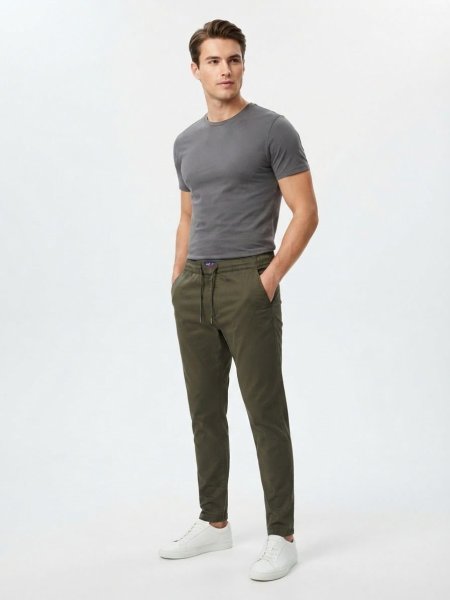 بنطلون كتان زيتي PREMIUM DENIM P503-V008